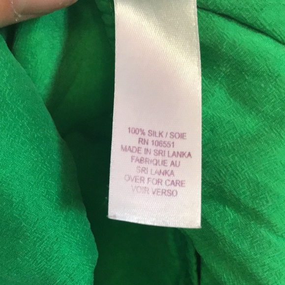 Calypso- Christiane Celle size M raw silk vibrant green twist dress w pockets. - Picture 7 of 11